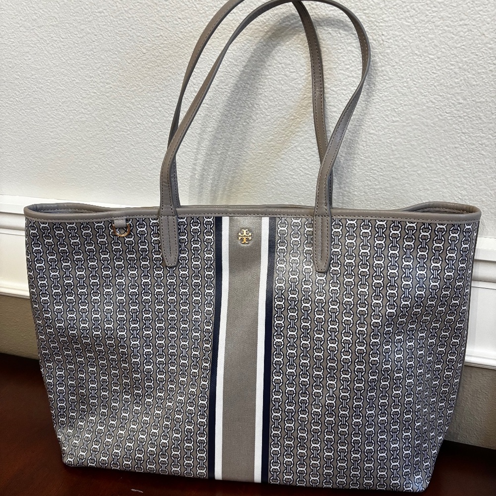 Tory Burch Luxury Leather Geometric Tote